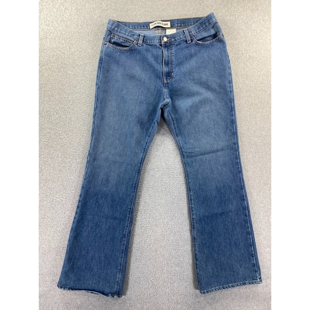 VTG Gap Women's 16 Regular Low Rise Flare Denim Jeans Y2K Retro Medium Wash